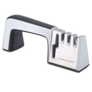 Knife Scissor Sharpener 4 in 1 Stainless Steel Ceramic Whetstone