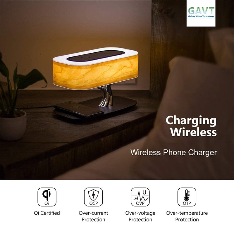 Led Lamp Bluetooth Speaker Phone Charger Wireless Desk Lamp