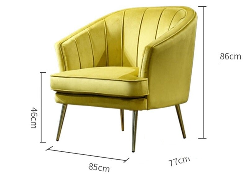 Armchair European Luxury Soft Velvet Single Seat Fabric Sessel Living Room Armchairs