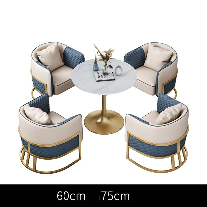 Kitchen & Dining Furniture Sets Nordic Leather Leisure Dining Table Sets