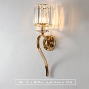 Wall Lamp Luxury Copper Indoor Wall Light Nordic Glas Sconce Aisle Lamp