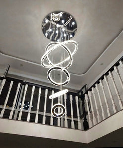 Large Chandelier Modern Minimalist Hollow Nordic Loft Apartment Stairwell Long Chandeliers