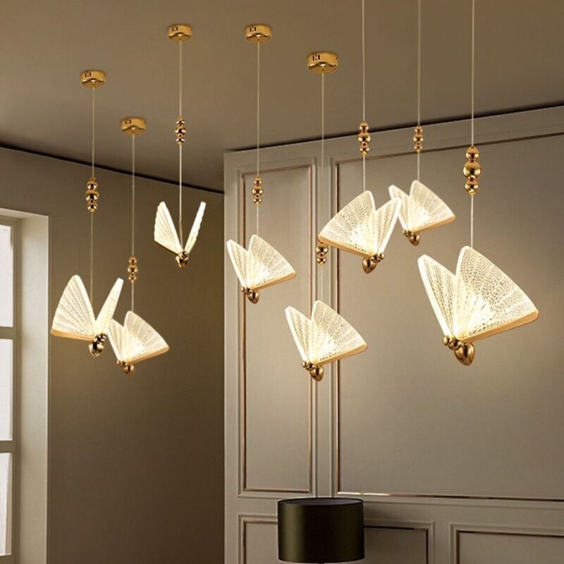 Pendant Light Modern Butterfly Shape Chandelier Lighting Rotating Pendant Lights