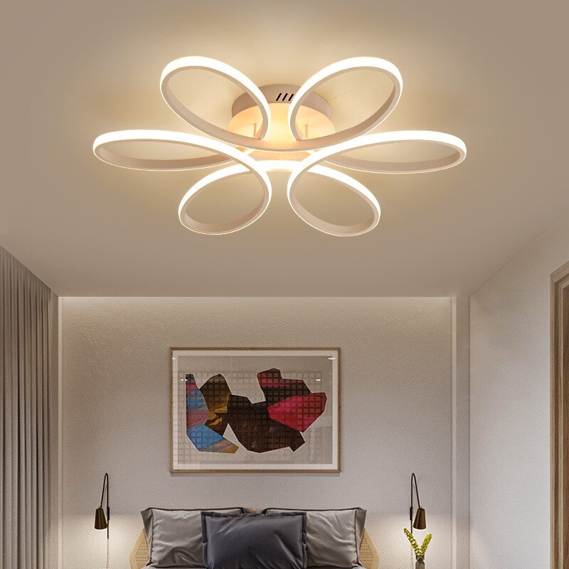 Ceiling Light Flower Creative Ring Lighting Ultra-Thin Iron Acrylic Nordic LED Ceiling Lights
