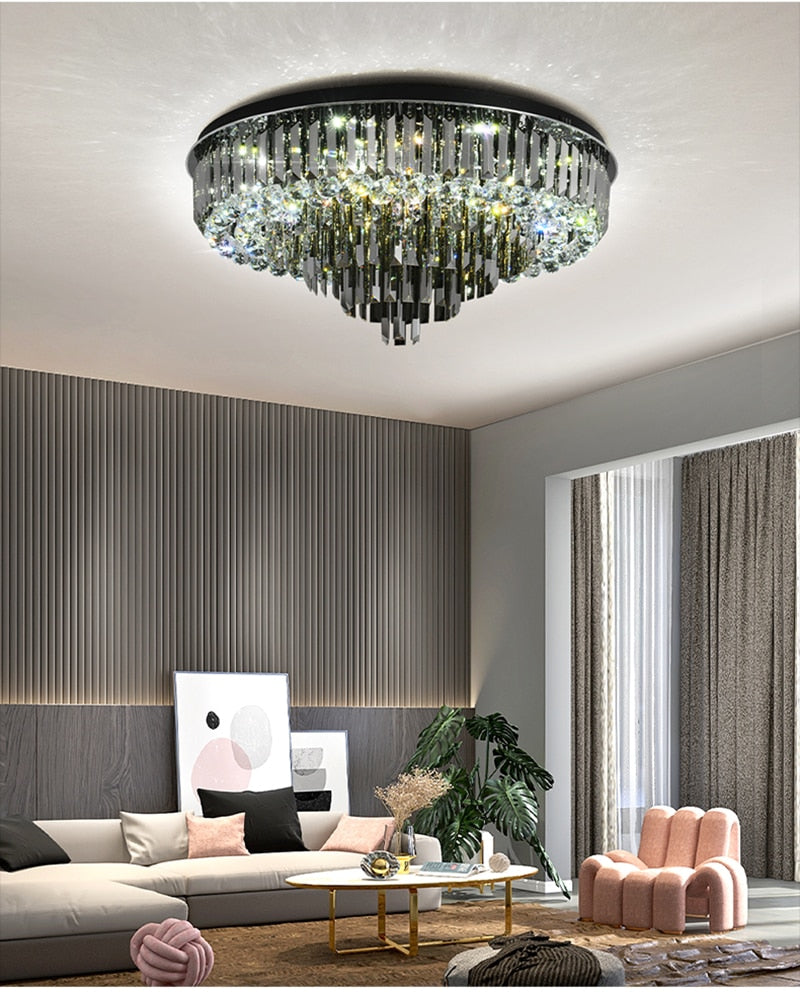 Chandelier Crystal Exalted Lighting Round Light Living Room Bedroom Indoor Home Hanging Chandelier