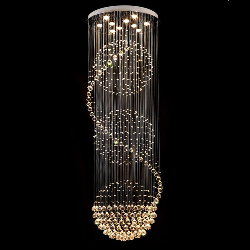 Chandelier Spiral LED Living Room Vitrine Crystal Lighting Lamps Chandeliers