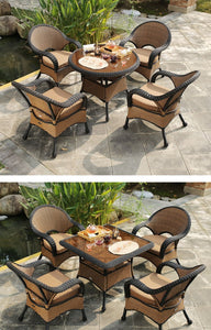 Outdoor Sets Balcony Garden Furniture Leisure Table Chairs European-Style Terrace Home Villa Rattan Outdoor Sets