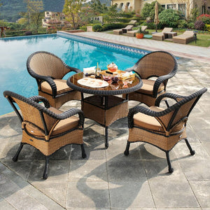 Outdoor Sets Balcony Garden Furniture Leisure Table Chairs European-Style Terrace Home Villa Rattan Outdoor Sets