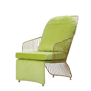 Wing Chair Chrome Golden Metal Wire Outdoor Wingchairs Leisure Lounge Sessel