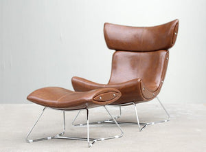 Wing Chair Fiberglass Leather Sessel Modern Lounge Leisure Wing Chairs