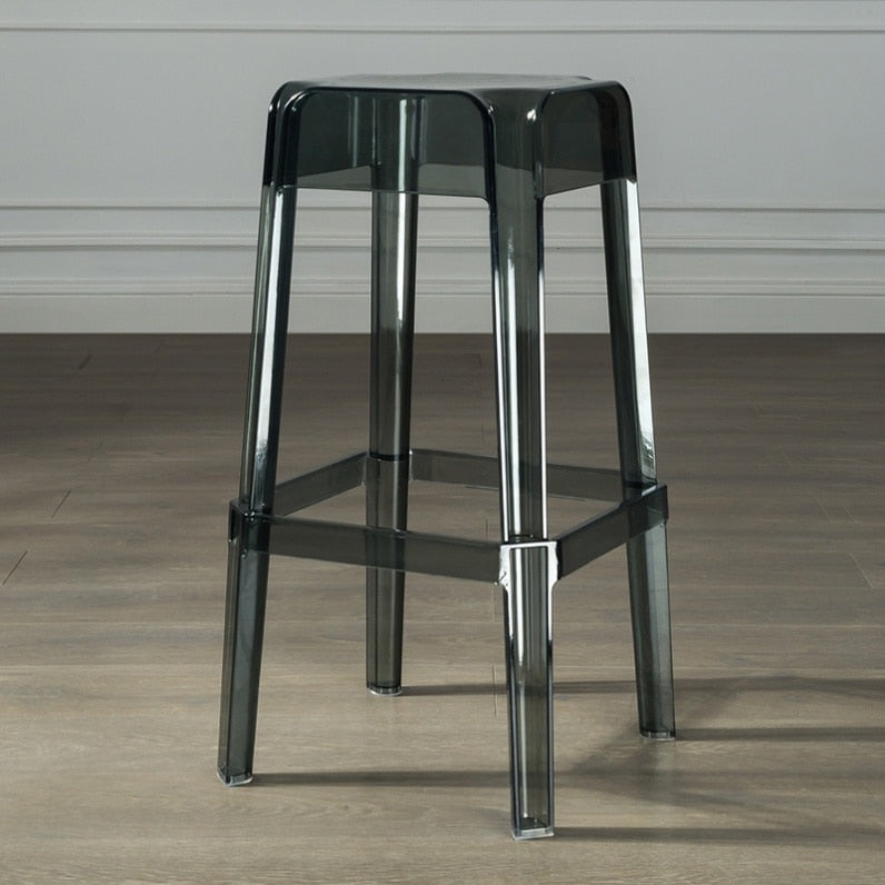 Ghost Chairs Nordic Bar Stools Square Creative Transparent Chair Crystal Acrylic Stool