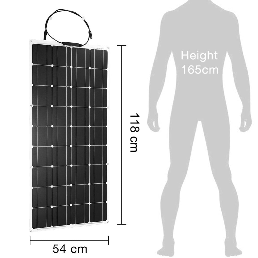 Dokio 18V 10pc 100W Flexible Solar panel Monocrystalline Solar Panel For Car/Home Waterproof Charge 12V 1000W Solar Panel
