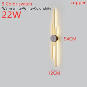 Wall Lamps Surface Mount Minimalist LED Long Coppe Wall Lights