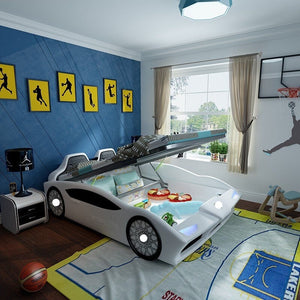 Kids Bed Boy Single Bed 1.5 Small Bed Solid Wood Cartoon Sports Car Bed