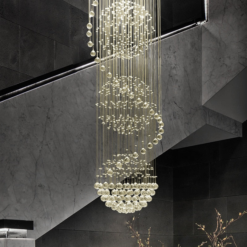 Chandelier Spiral LED Living Room Vitrine Crystal Lighting Lamps Chandeliers