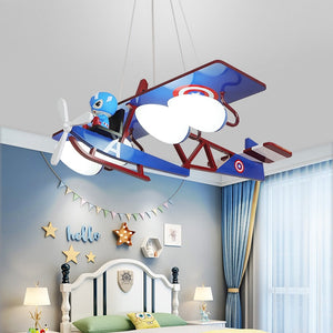 Children's Room Lighting Wooden Airplane Chandelier Kids Room Lights