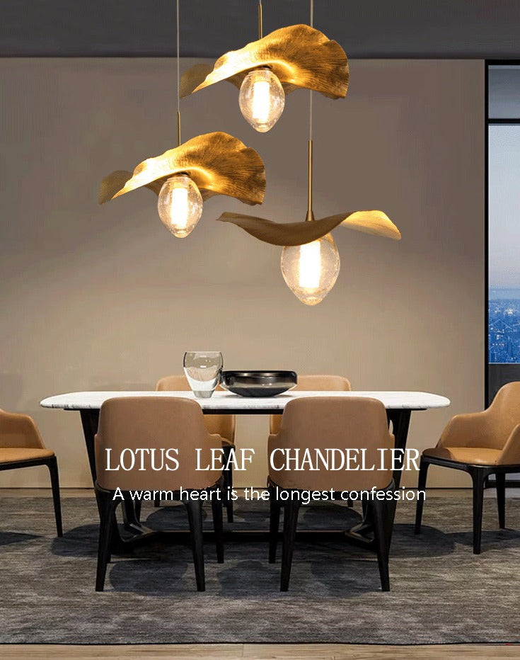 Pendant Light Nordic Modern Chandelier Lotus Copper Pendant Lights
