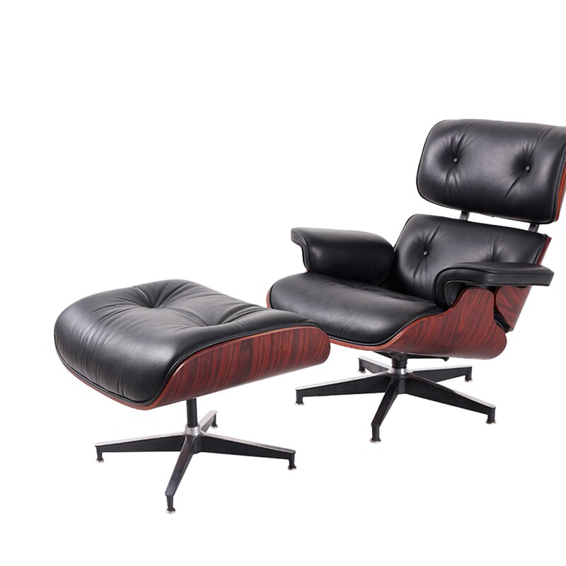 Armchair Luxury Lounge Chair Comfortable Sessel Living Room Swivel Leather Rosewood Wing Chair