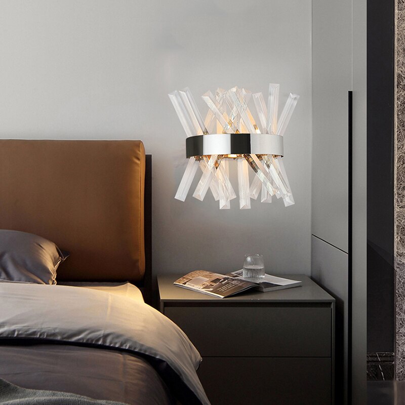 Wall Lamps Modern Gold LED Crystal Wall Sconce Lights