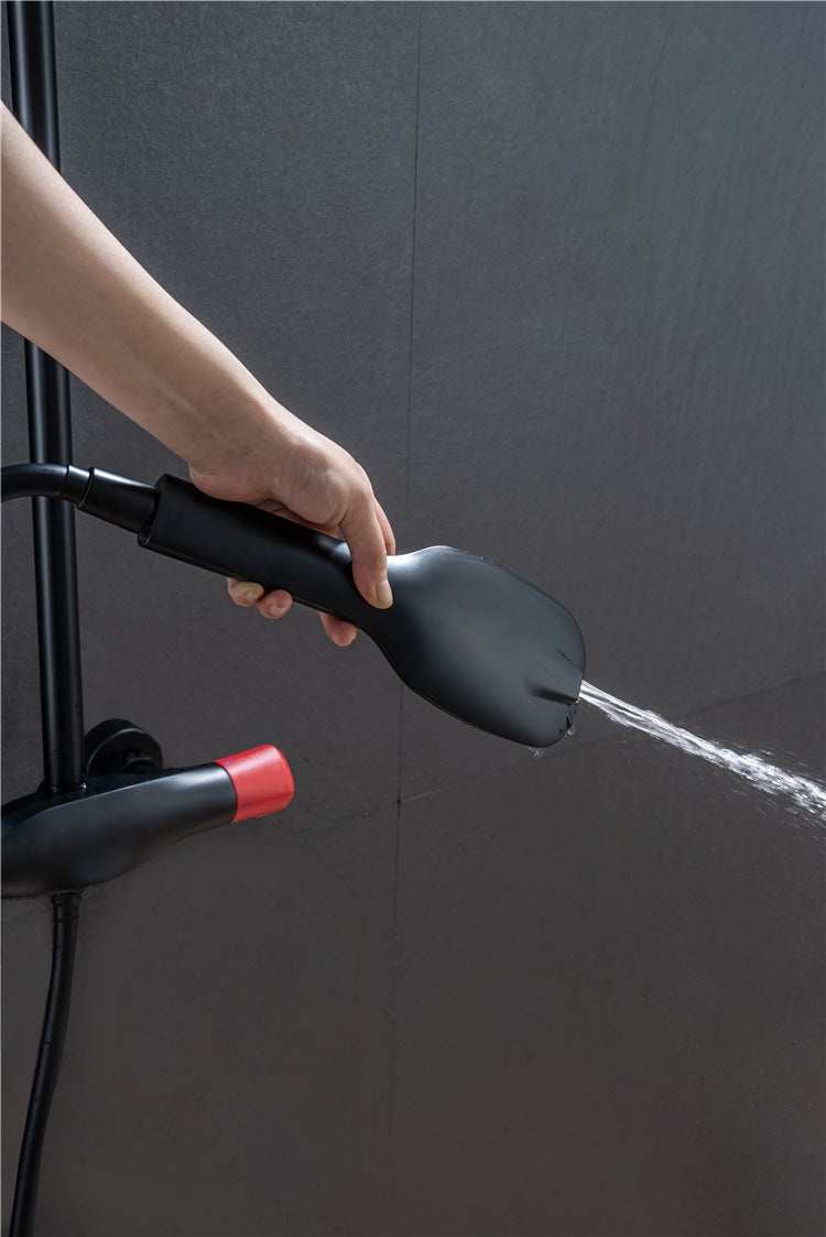 Duschsäule mit Aufputz-Thermostat - Duschkopf und Handbrause Set//Shower Set