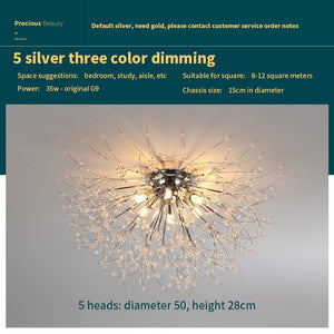 Chandelier Dandelion Crystal Ceiling Light Creative Starburst Ceiling Lamps Chandeliers 