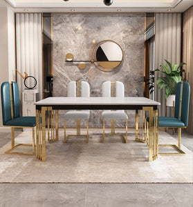 Dining Table Set Minimalist Modern Esstisch Set Nordic Italian Marble Dining Tables Sets