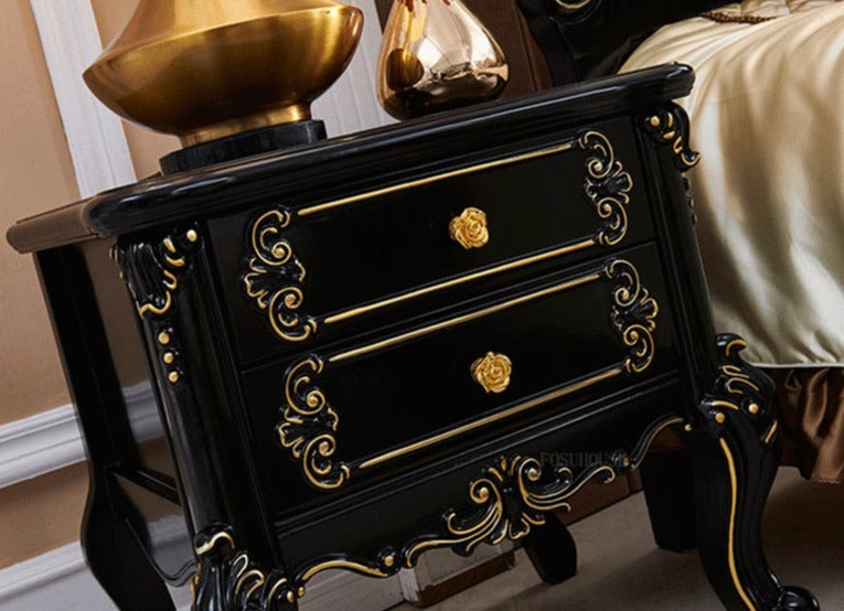 Bedside Cabinet Solid Wood Baroque Nightstands Bedroom Bedside Luxury Nachttisch