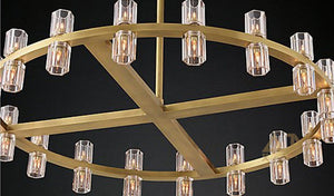 Pendant Light American G4 Led Chandelier Lustre K9 Crystal Gold Round Metal Led Pendant Lights