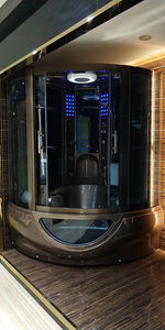 Bathroom Shower Cabin Steam Duschkabinen Enclosure Mult-Functional TV-Comp. Control Wet Sauna Room