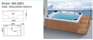 Outdoor Whirlpool 4 People Capacity Wooden Hydromassage Hot Spa Bathtub Garden Pool Hot Tub