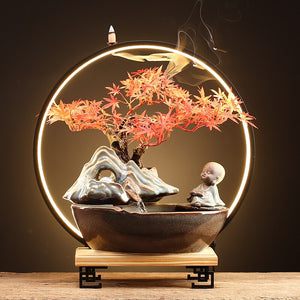 Incense Burner Zen Waterfall Retro Led Incense Burner Decorative Art