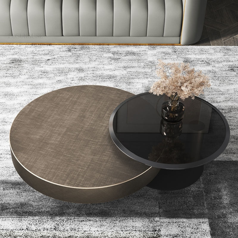 Table Modern Metal Coffee Tisch Living Room Design Round Tables Sets
