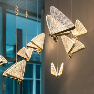 Pendant Light Modern LED Glass Butterfly Hanging  Indoor Pendant Lights
