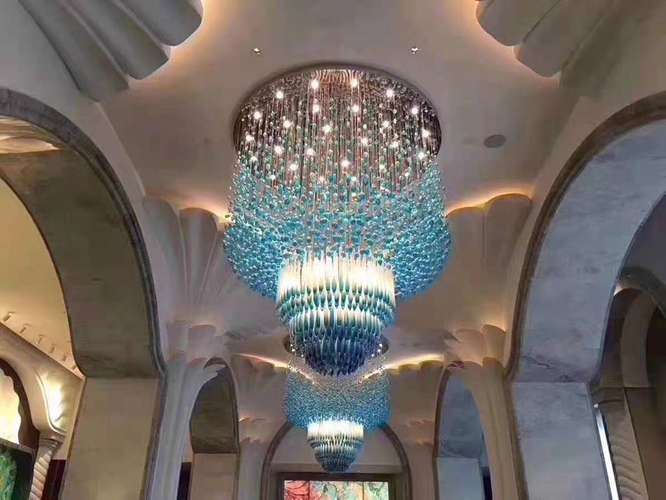 Chandelier Dining Living Room Rectangle/Round Led Stone Crystal Lustre Chandeliers