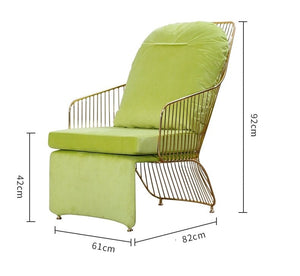 Wing Chair Chrome Golden Metal Wire Outdoor Wingchairs Leisure Lounge Sessel