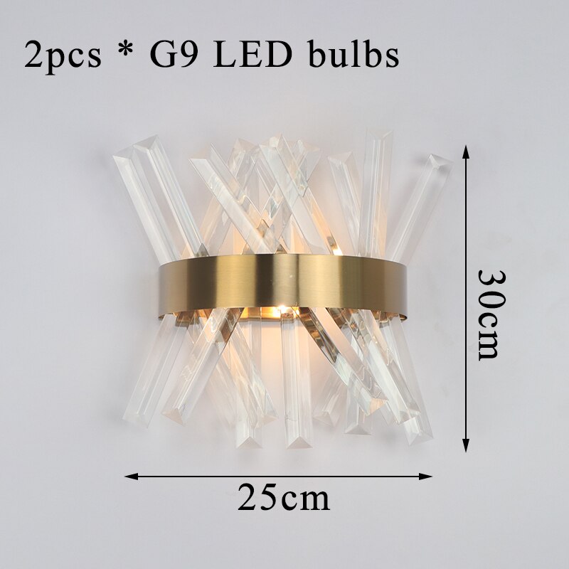 Wall Lamps Modern Gold LED Crystal Wall Sconce Lights