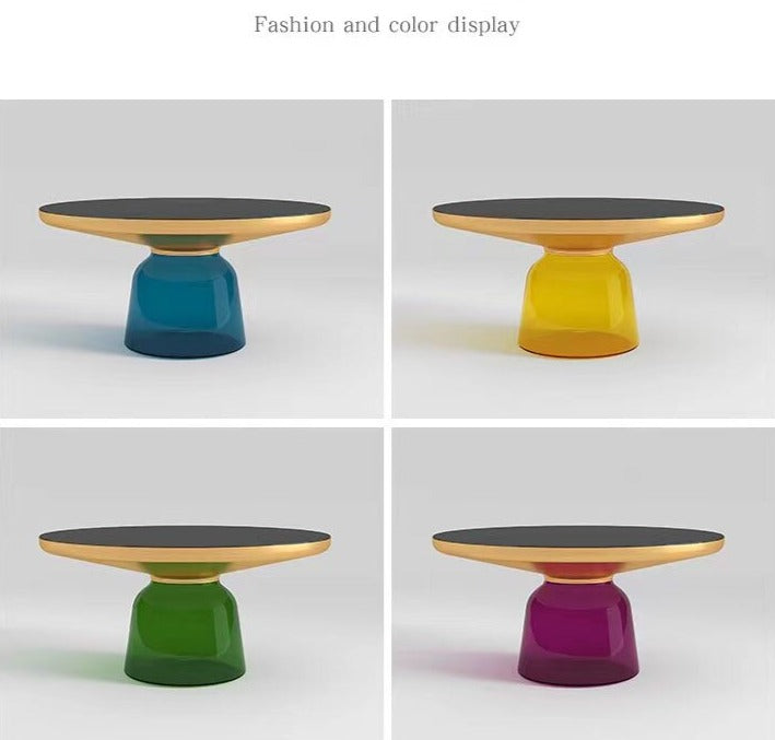 Glass Coffee Tables Living Room Furniture Glass Round Couchtisch Light Luxury Glass Table