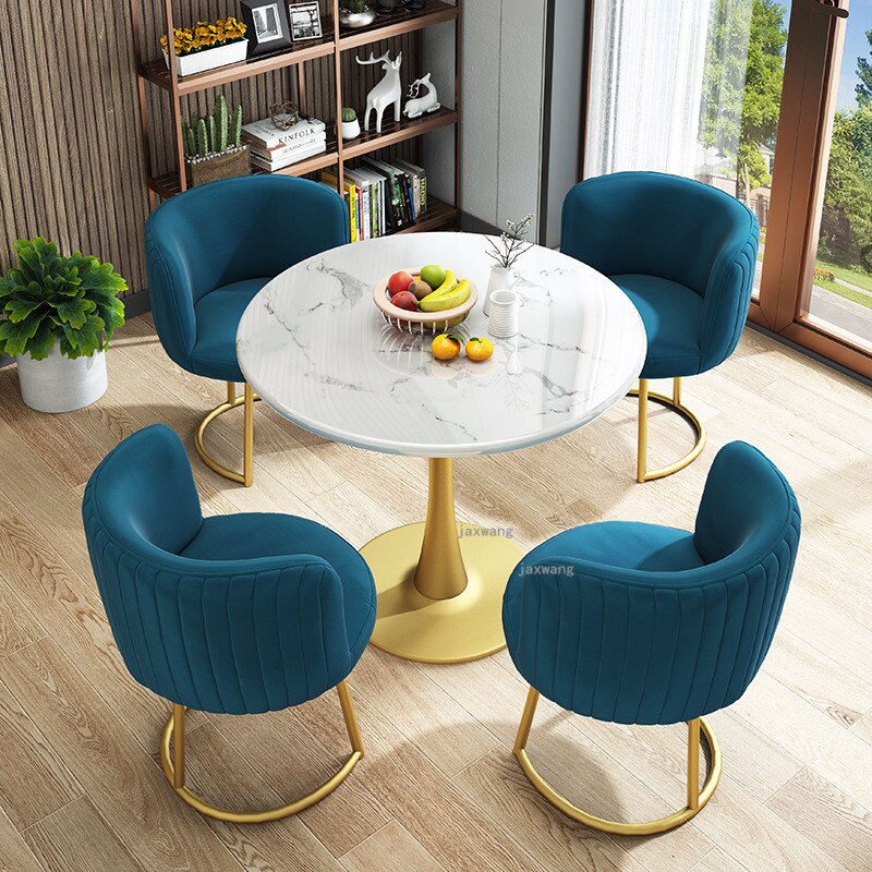 Dining Table Sets Modern Home Kitchen & Dining Furniture Sets Marble 4 Chairs Light Esstisch Sets