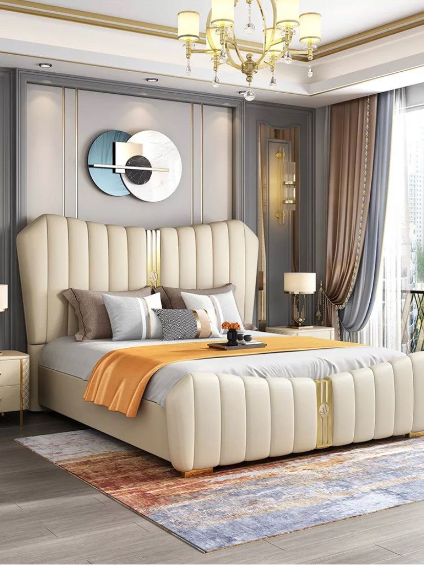 Double Beds Bedroom Modern Room Upholstered Double Size Bett Storage European Wooden Bed