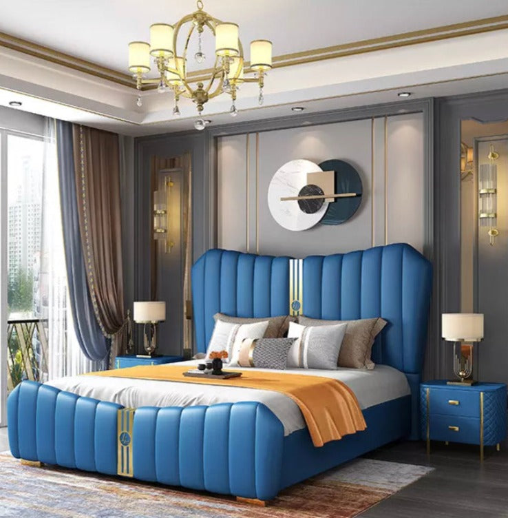 Double Beds Bedroom Modern Room Upholstered Double Size Bett Storage European Wooden Bed