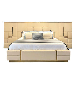 Luxury Bedroom Modern King Bed Italian Design Leather Upholstered King Size Luxury Bett