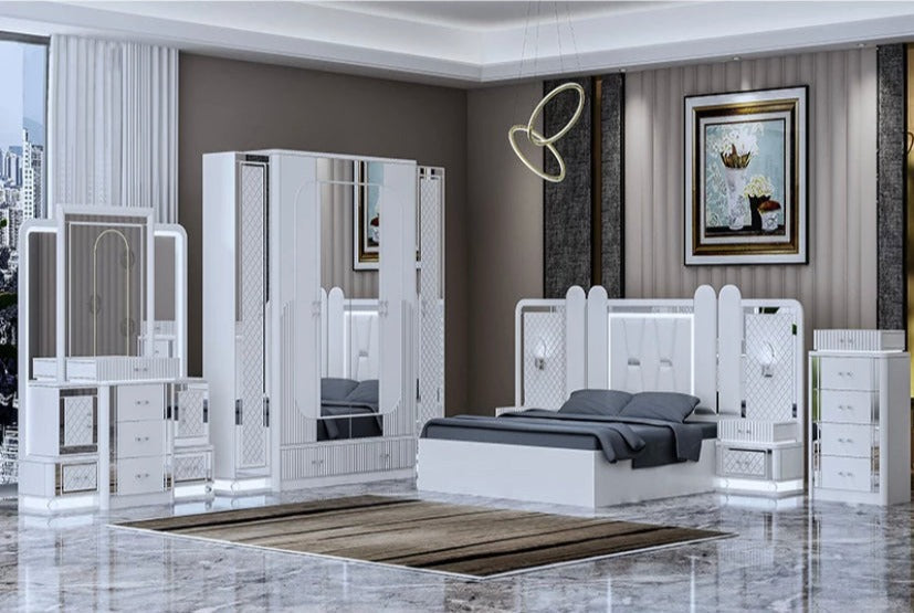 Modern Design Bedroom Furniture Set Luxury Wooden Double Bed Set Betten Sets 