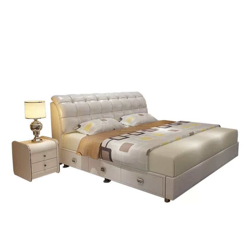 Double Bed High Quality Light Luxury Leather Bed Bedroom Furniture 1.8m Bett