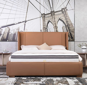 Queen Size Bed Luxury Printed Upholstered California Bedroom Schlafzimmer Bett Set
