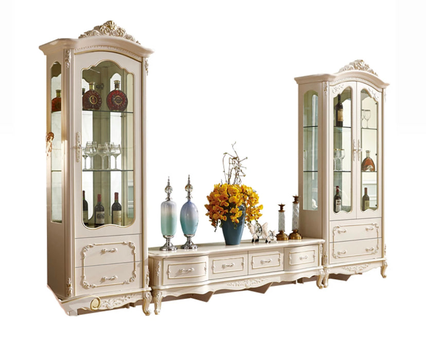 TV Lowboard Classic European Royal Style Luxury Antique Design TV Cabinet Fernsehtisch
