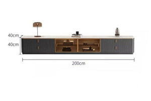 TV Lowboard Modern Rock Panel TV Cabinet Italian Luxury Fernsehtisch Home Furniture Set