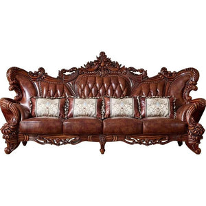 Living Room Furniture Hand Carved Baroque Design Sofa Chesterfield Leather Sofas