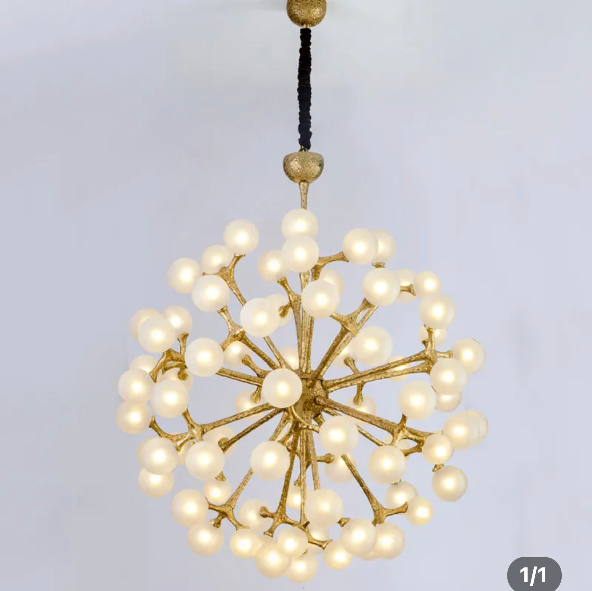 Pendant Light Golden Copper & Frosted White Glass Balls Nordic Lighting