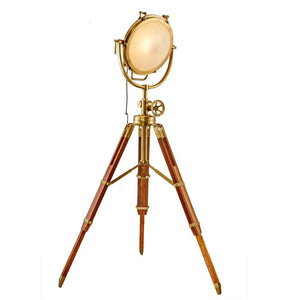 Floor Lamp Standing Light Copper and Redwood Tall Luxury Distinctive Tripod Lamps