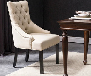 Dining Chair Solid Wood Frame Turfed Button Luxury Velvet Dinning Table Chairs